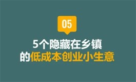 农村大学生毕业回老家能干什么？盘点5个隐藏在乡镇的低成本创业小生意